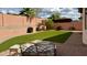 Backyard featuring a manicured lawn and patio at 18430 E Azul Ct, Gold Canyon, AZ 85118