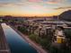 Stunning aerial view showcasing waterfront homes near Tempe Town Lake at sunset at 4745 N Scottsdale Rd # 3008, Scottsdale, AZ 85251