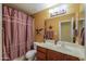 Cozy bathroom with single vanity and decorative accents at 8715 S Valley Vista Ct, Casa Grande, AZ 85193