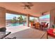 Inviting covered patio space perfect for outdoor dining and entertaining near the pool at 8715 S Valley Vista Ct, Casa Grande, AZ 85193