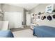 Charming bedroom with playful decor, ample storage, and cozy twin beds for a shared space at 1153 E Muirwood Dr, Phoenix, AZ 85048