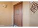 Inviting front door with decorative window panel and modern keypad entry at 16801 N 94Th St # 2005, Scottsdale, AZ 85260