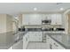 Updated kitchen featuring white cabinets, stylish dark countertops, and stainless appliances at 20802 N 74Th Ln, Glendale, AZ 85308
