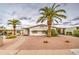 Cozy single-story home with palm trees, easy-care landscape, and a tidy front entrance at 5524 E Harmon Cir, Mesa, AZ 85215