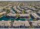 A high aerial view displays the community and waterways highlighting the prime real estate location at 705 W Queen Creek Rd # 1201, Chandler, AZ 85248