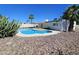Exterior shot of backyard with pool, rocks, and tropical plants at 11221 N 32Nd St, Phoenix, AZ 85028