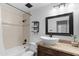 Bathroom with large sink, vanity and tub with shower at 11515 N 91St St # 142, Scottsdale, AZ 85260