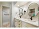 Elegant bathroom showcasing dual sinks, quartz countertops, and modern fixtures with great lighting at 25515 N Forest N Rd # 2, Rio Verde, AZ 85263