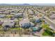 Distant aerial view of the property showing the backyard pool, neighborhood, and surrounding area at 3524 E Derringer Way, Gilbert, AZ 85297