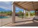 The back patio provides a nice view of the pool area at 3524 E Derringer Way, Gilbert, AZ 85297