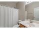 Functional bathroom with a tub and shower, complemented by a single sink vanity with lots of counter space at 3524 E Derringer Way, Gilbert, AZ 85297