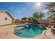 Enjoy the beautiful pool and gazebo in this backyard at 3524 E Derringer Way, Gilbert, AZ 85297