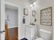 Well-lit bathroom with a decorative mirror, granite countertop, and attractive fixtures at 4122 E Burnside Trl, Cave Creek, AZ 85331