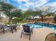 Backyard swimming pool with an adjoining dining area. Ideal for outdoor relaxation and entertaining friends and Gathering at 4122 E Burnside Trl, Cave Creek, AZ 85331