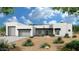 Contemporary home featuring a minimalist design, xeriscaping, a stone accent wall, and a two car garage at 510 E Woburn Ln, Phoenix, AZ 85085