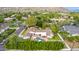 Aerial view of a residential property with a pool, patio, and mature landscaping at 5801 E Exeter Blvd, Phoenix, AZ 85018