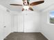 Bright bedroom with plush carpet flooring, ceiling fan, a large closet and plenty of natural light at 901 W 16Th St, Tempe, AZ 85281