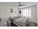 Bright bedroom with a bed, posters and a window with plantation shutters at 17631 N 42Nd Dr, Glendale, AZ 85308