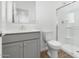 A well-lit bathroom features a gray vanity and a glass-enclosed walk-in shower at 2825 W Eagle Talon Rd, Phoenix, AZ 85085