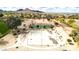 Aerial view of a community park with basketball, tennis, and pickleball courts. Ideal for sports and outdoor activities at 34505 N Picket Post Dr, San Tan Valley, AZ 85144