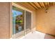 This balcony features a sliding door and an outside view of the property at 5877 N Granite Reef Rd # 1145, Scottsdale, AZ 85250