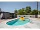 Outdoor pool with a cute yellow rubber ducky and gray tiled surround at 6326 N 86Th N St, Scottsdale, AZ 85250