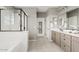 Bathroom featuring a glass enclosed shower, and modern fixtures at 9743 E Torino Ave, Mesa, AZ 85212