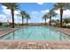 Community pool featuring clear blue water, palm trees, and plenty of lounge chairs for relaxation at 9743 E Torino Ave, Mesa, AZ 85212