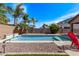 Private pool surrounded by lush greenery and gravel, perfect for a tranquil retreat and outdoor enjoyment at 3044 E Trigger Way, Gilbert, AZ 85297