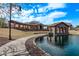 Stone Gazebo at the community pond, perfect for relaxing by the water at 3044 E Trigger Way, Gilbert, AZ 85297