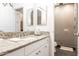 Bathroom featuring granite counters, walk-in shower, and modern fixtures at 6132 E Yucca St, Scottsdale, AZ 85254