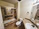 Bathroom featuring a tiled shower/tub and granite vanity at 1331 W Baseline Rd # 152, Mesa, AZ 85202