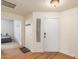 Bright entryway with wood-look floors and access to the bedroom at 15252 N 100Th St # 1156, Scottsdale, AZ 85260