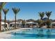 Resort-style pool area features palm trees, lounge chairs, and shaded cabanas for relaxation at 26029 N 23Rd Ave, Phoenix, AZ 85085