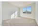 A carpeted bedroom with natural light streaming through the large window at 28958 N 174Th Ln, Surprise, AZ 85387