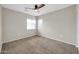 Empty bedroom featuring neutral walls, carpet, ceiling fan, and lots of natural light from multiple windows at 34916 N 31St Ave, Phoenix, AZ 85086