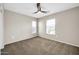 Empty bedroom featuring neutral walls, carpet, ceiling fan, and lots of natural light from multiple windows at 34916 N 31St Ave, Phoenix, AZ 85086