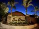 The Sun River community sign is set among manicured landscaping and stately stone pillars at 2678 E Firestone Dr, Chandler, AZ 85249