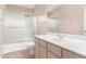 Bathroom featuring a shower-tub combination and a vanity with a white sink at 10012 W Runion Dr, Peoria, AZ 85382