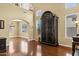Spacious living room featuring hardwood floors, high ceilings, and bright natural light at 2280 E Aloe Pl, Chandler, AZ 85286