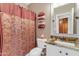 Bathroom featuring patterned shower curtain, toilet and decorative towels at 18187 E Via Jardin --, Gold Canyon, AZ 85118