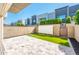 Landscaped backyard boasts sleek modern design, with artificial grass and stone pavers at 25339 N 19Th Ln, Phoenix, AZ 85085
