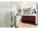 Bathroom boasts double sinks, a walk-in shower, a soaking tub and natural light at 2878 E Tonto Dr, Gilbert, AZ 85298