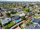 Lovely neighborhood aerial view displaying houses with pools, fenced yards, mature trees, and quiet streets at 3338 E Turney Ave, Phoenix, AZ 85018