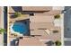 Bird's eye view of home with pool and landscaping at 1563 S 227Th Ave, Buckeye, AZ 85326