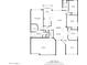 Dimensioned floor plan showcasing the layout of the home, including bedrooms, bathrooms, kitchen, and living areas at 3348 E Sequoia Dr, Phoenix, AZ 85050
