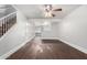 Bright, open-concept living area featuring wood-look floors and plenty of natural light at 5808 E Brown Rd # 42, Mesa, AZ 85205