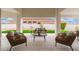 Inviting covered patio with stylish outdoor furniture and a view of the backyard at 7717 E Black Rock Rd, Scottsdale, AZ 85255