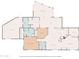 Detailed floor plan showcasing layout with bedrooms, bathrooms, kitchen, living room, workshop and outdoor space at 8240 E Pueblo Ave, Mesa, AZ 85208