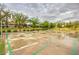 Outdoor basketball court ready for a pickup game with green trim lines and residential surroundings at 9363 E Mendoza Ave, Mesa, AZ 85209